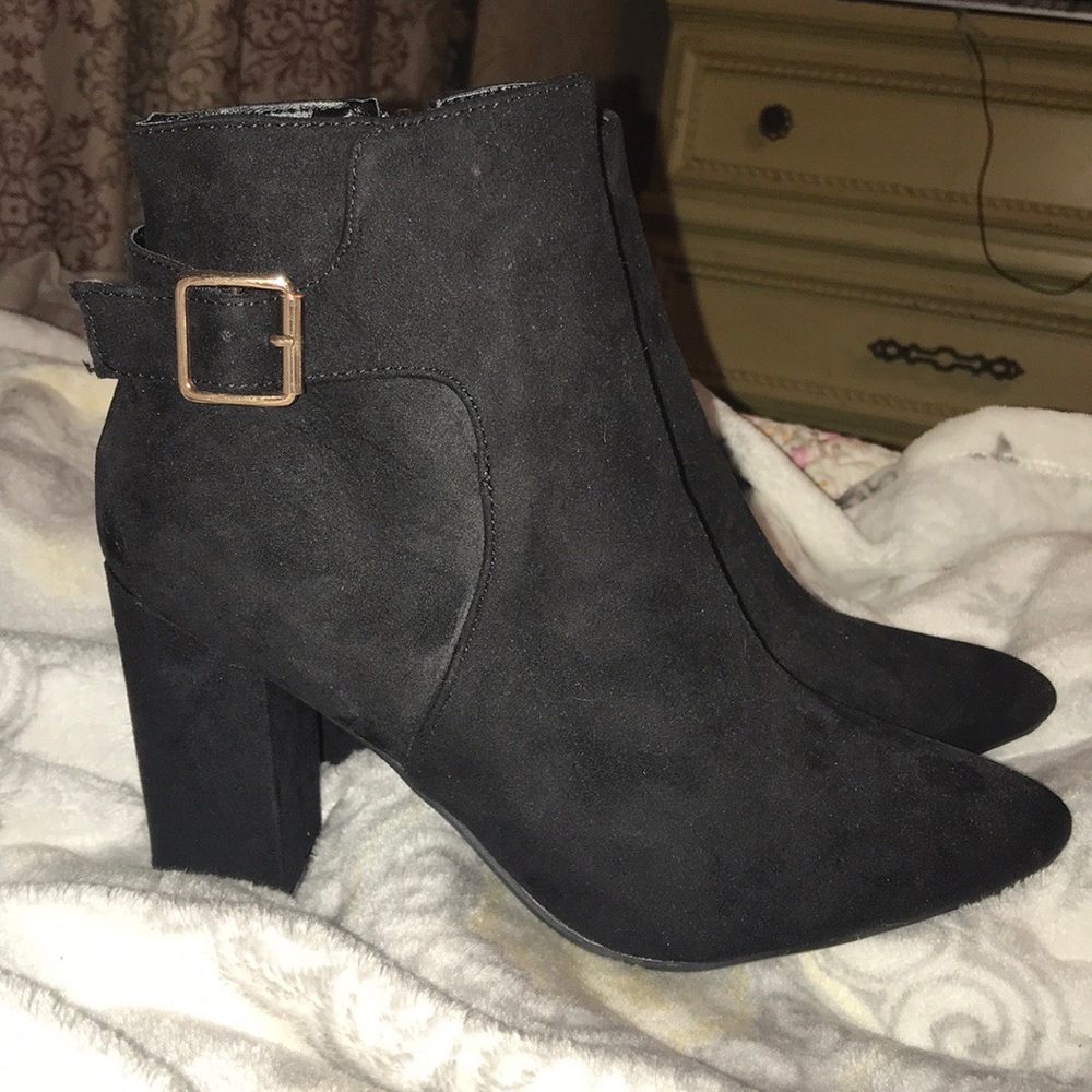 Buckle Heeled Booties NWOT